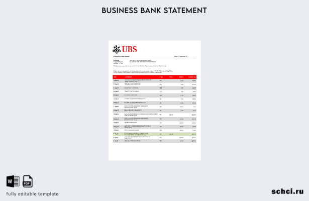 цифровая загрузка выписки по корпоративному текущему счету UBS Bank Шаблон в фор